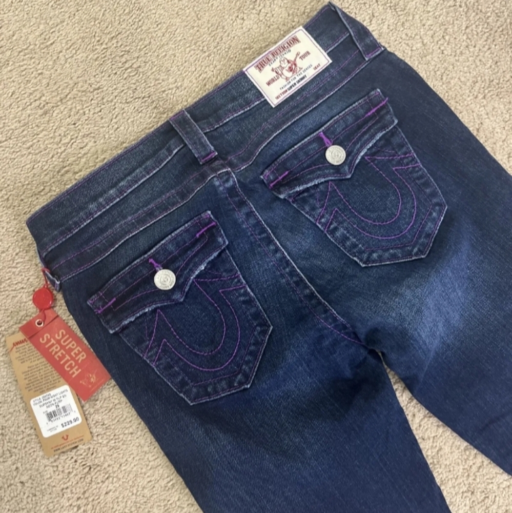 Purple stitch True Reglion jeans